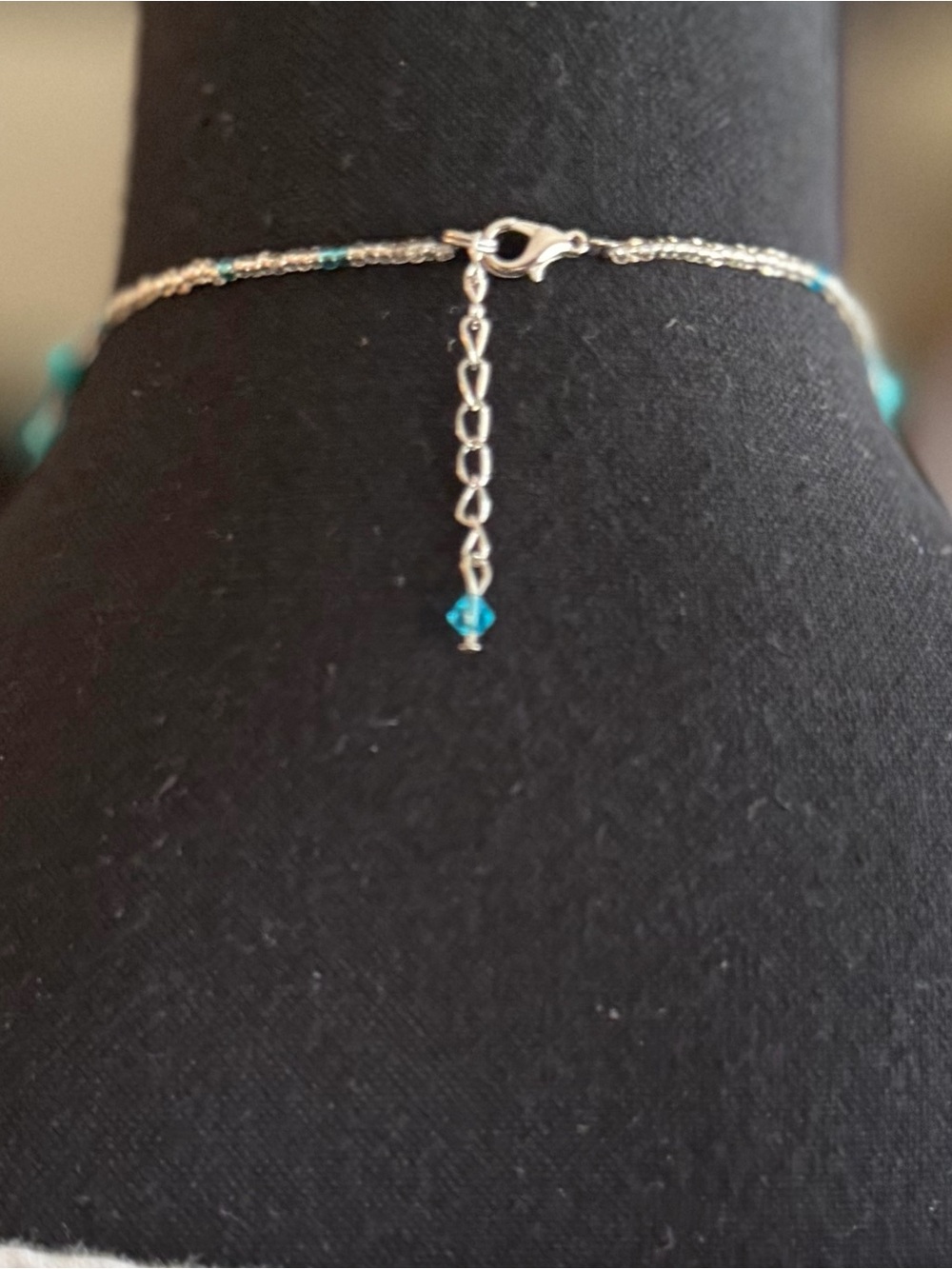 2-piece Set - Turquoise Stone Pendant Necklace + Earrings - Picture 2 of 5